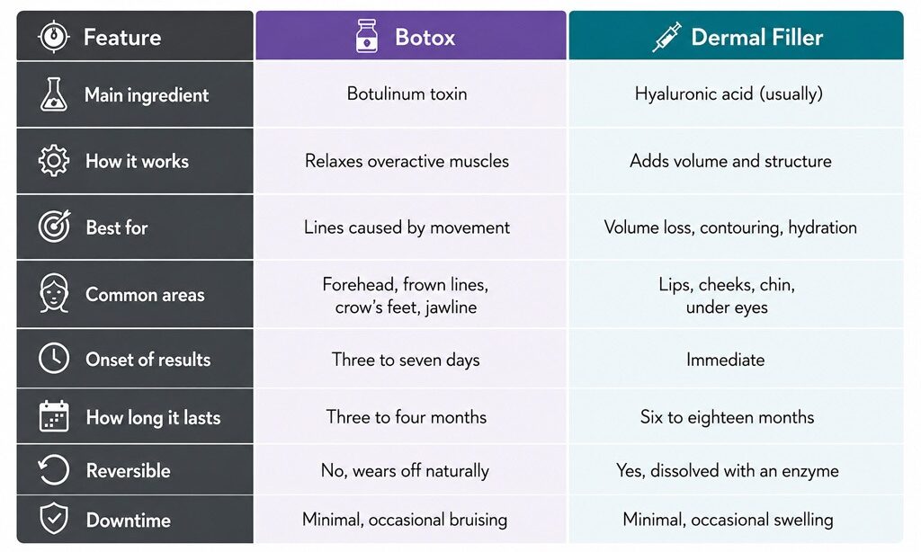 Botox vs Dermal Filler: The Real Differences
